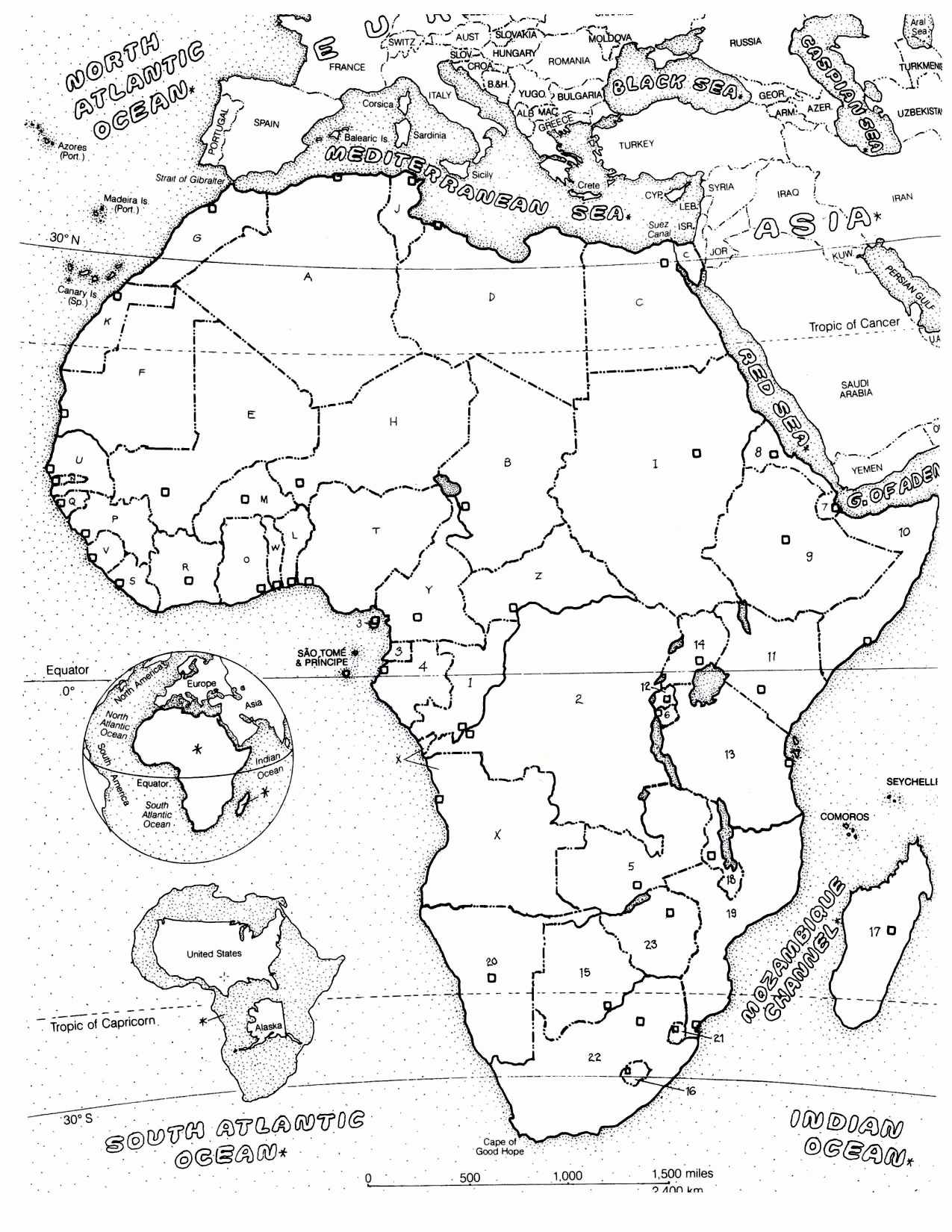 Карта Африки раскраска для детей