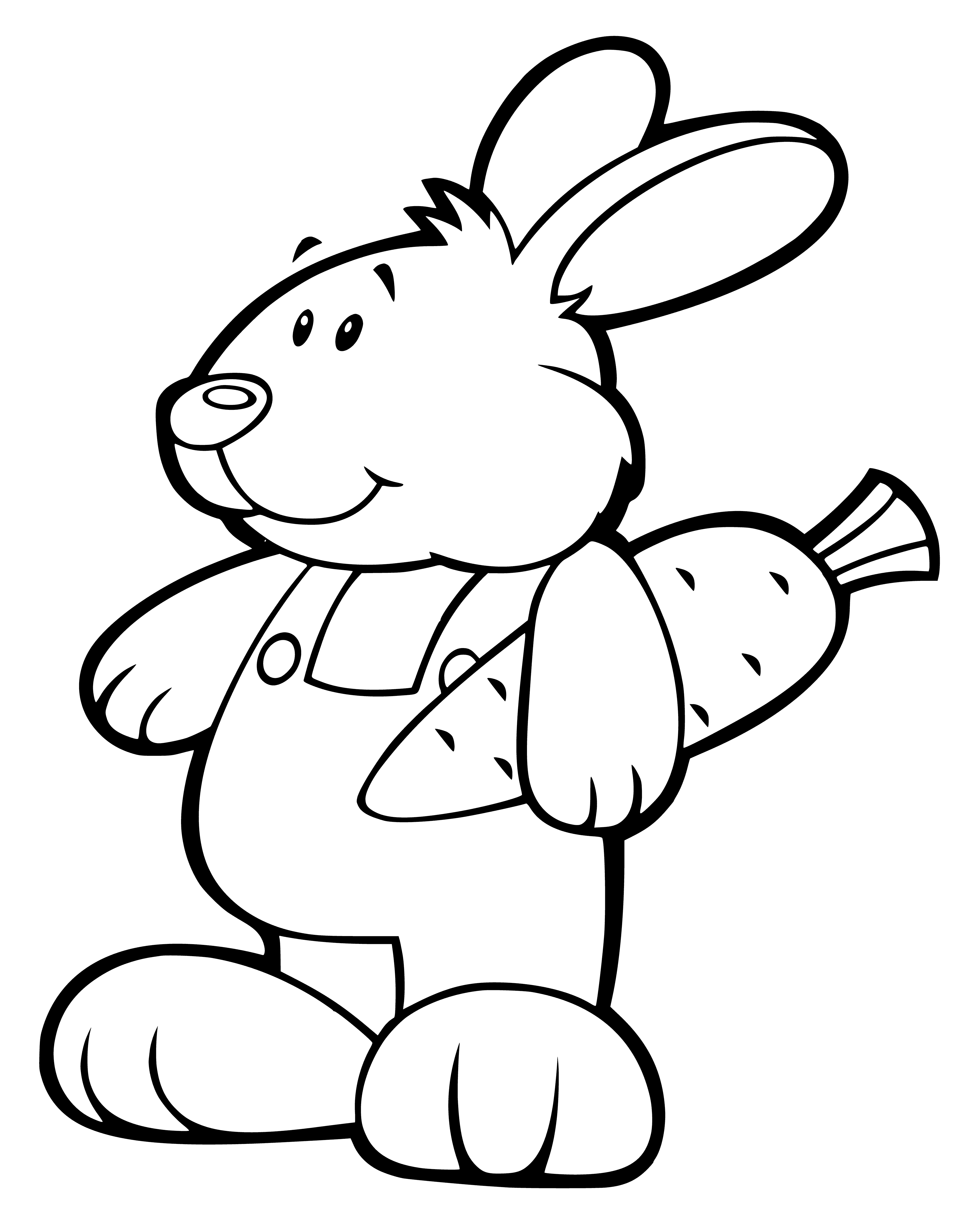 Раскраска заяц с морковкой для детей