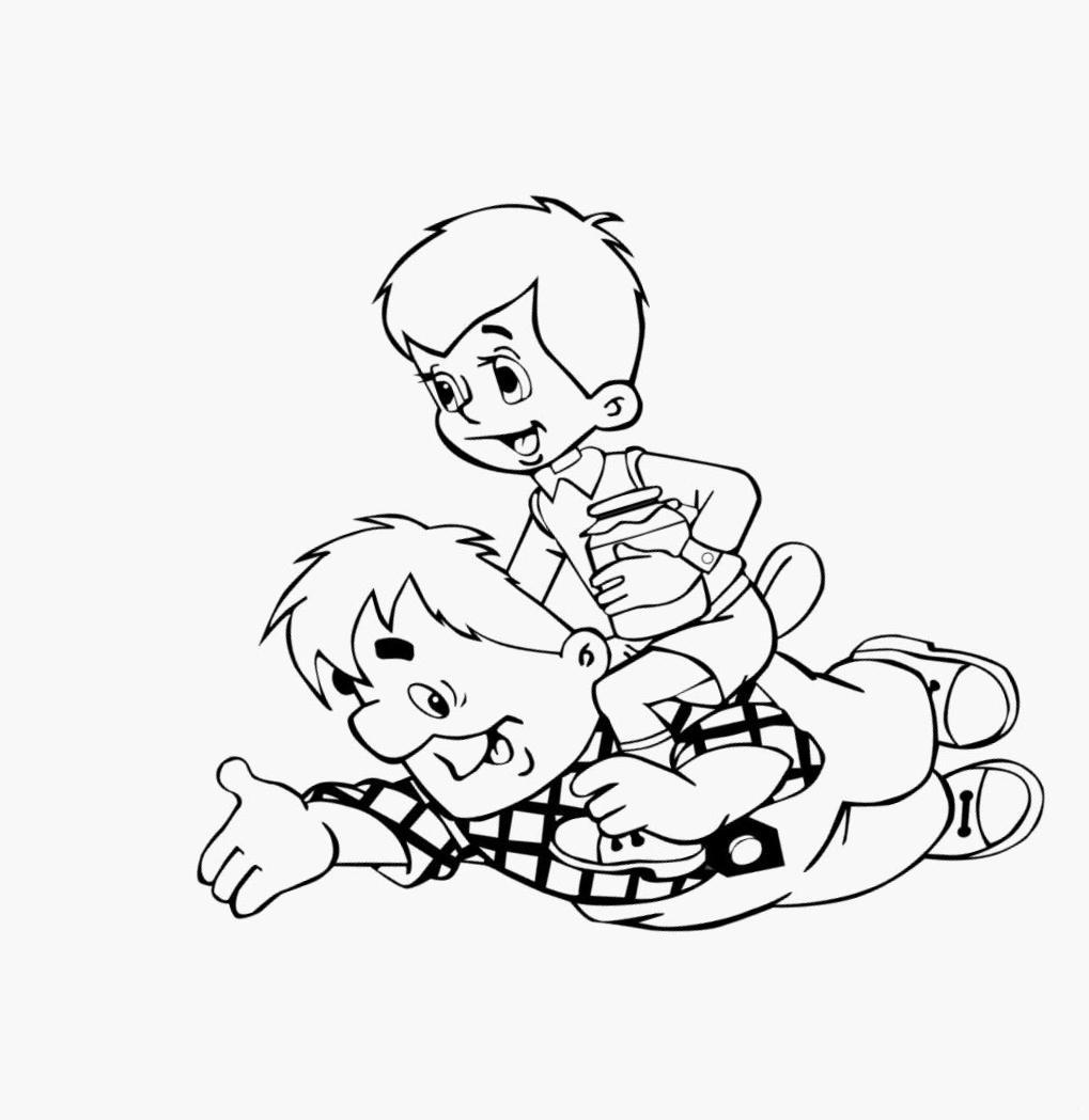 Малыш и Карлсон раскраска для детей