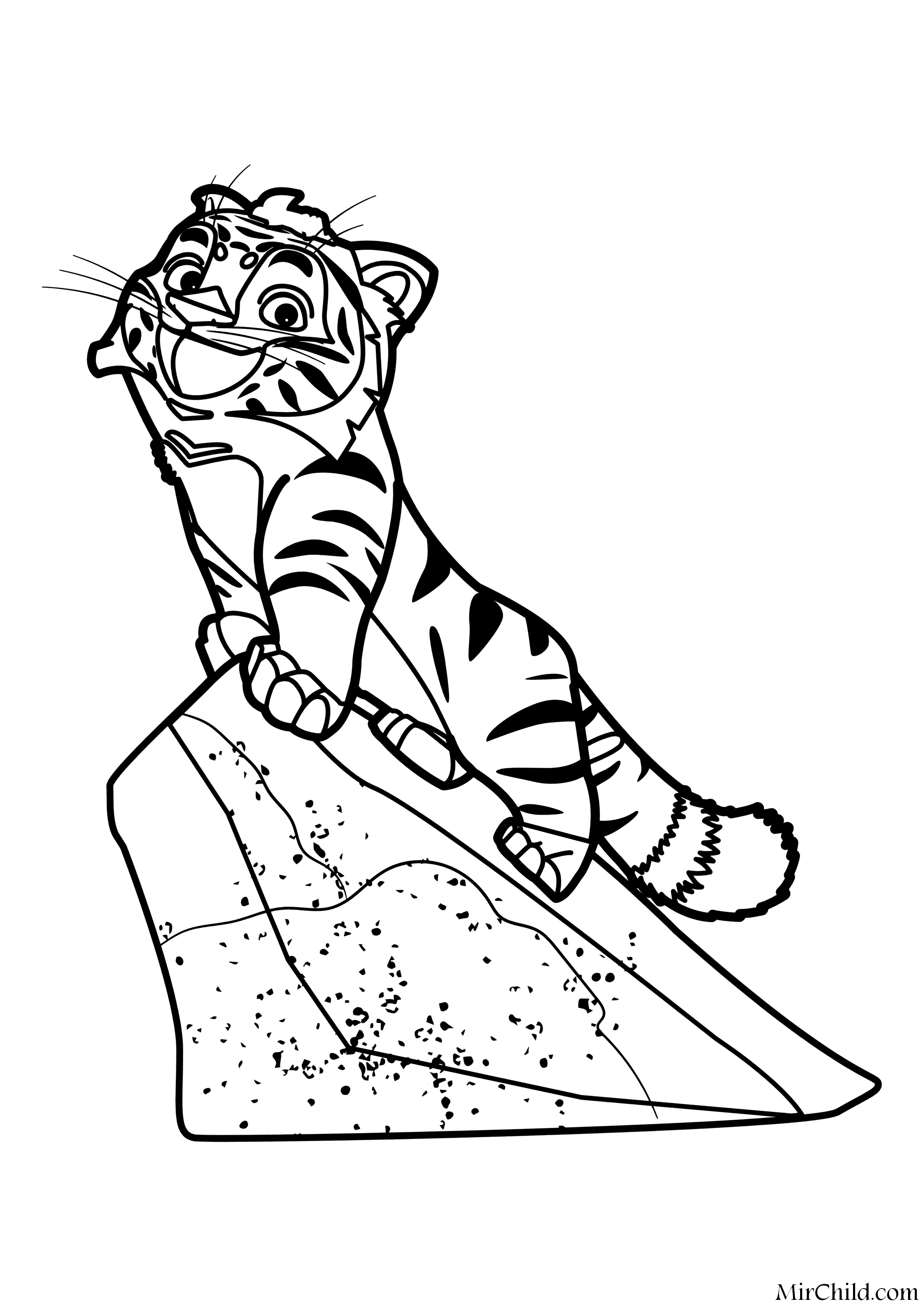 Тигр и Лео разукрашка