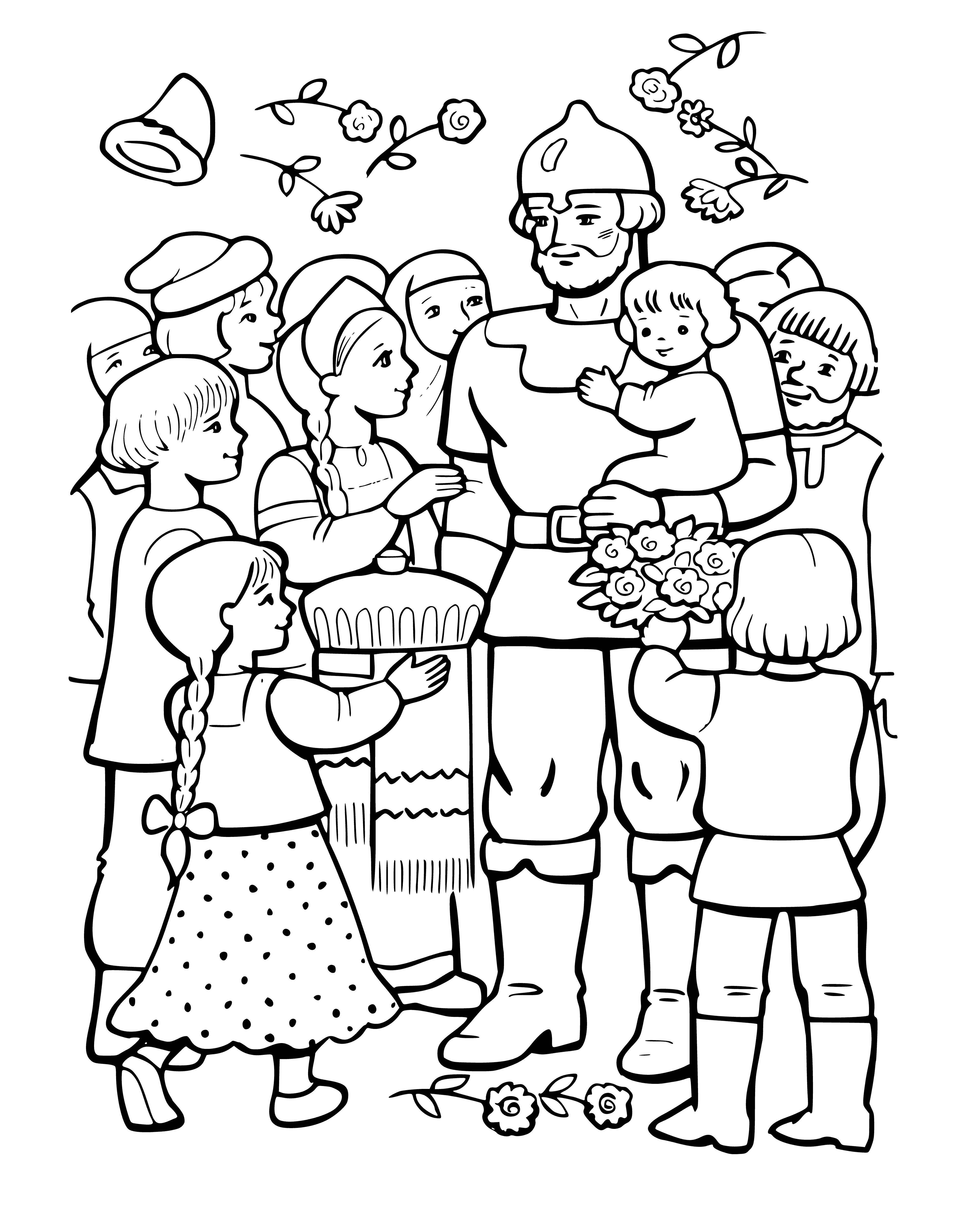 Раскраска семейный праздник