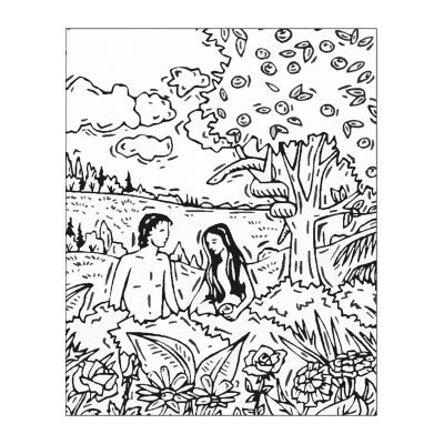 Раскраски Адам И Ева - распечатать, скачать бесплатно