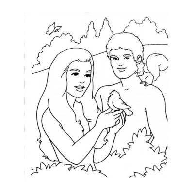 Раскраски Адам И Ева - распечатать, скачать бесплатно