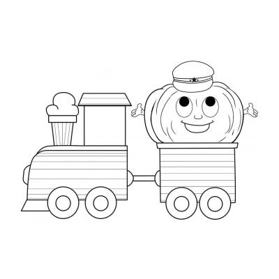  раскраска поезд с вагонами