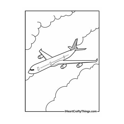  самолет рисунок для детей раскраска