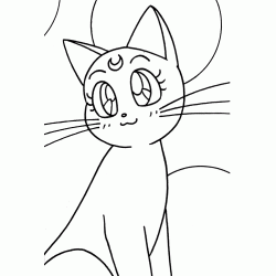 Распечатать раскраску котиков - аниме