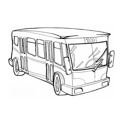  трафарет автобуса для рисования