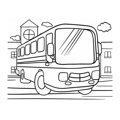  картинка автобус раскраска для детей