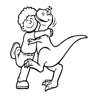 Динозавр - раскраска для детей