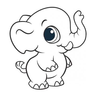  Слон - раскраска для детей