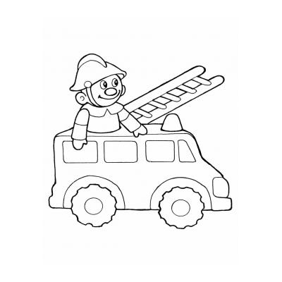  детский рисунок пожарная машина