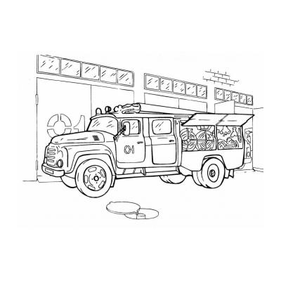  картинка пожарной машины для детей цветная