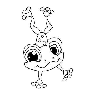  Лягушка - раскраска для детей