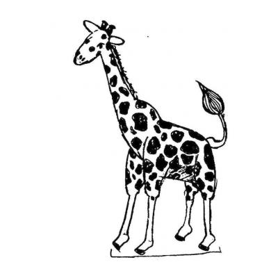  Жираф - раскраска для детей
