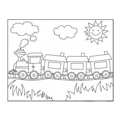  картинка раскраска паровозик для детей