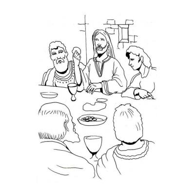 Раскраски Тайная вечеря Иисуса - распечатать, скачать бесплатно