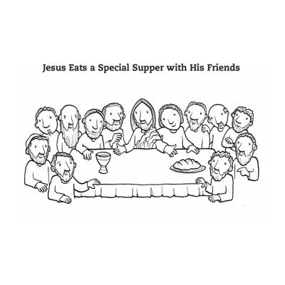 Раскраски Тайная вечеря Иисуса - распечатать, скачать бесплатно