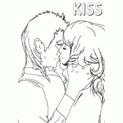 Раскраска Поцелуй