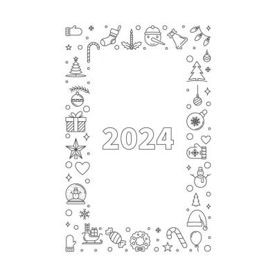 Раскраски на Новый Год 2024 - распечатать, скачать бесплатно