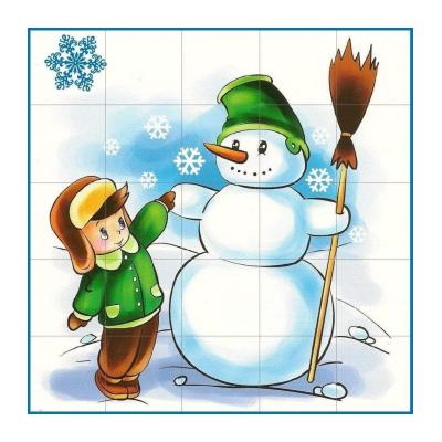 Разрезные картинки на тему "Зима" для детей - распечатать, скачать бесплатно
