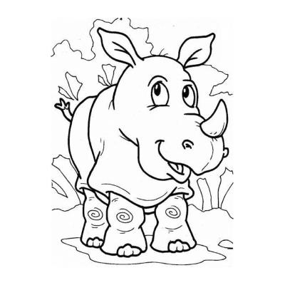  Раскраска с носорогом