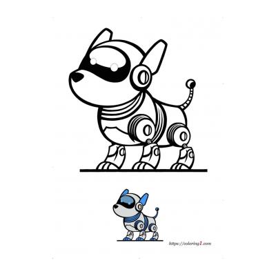 Раскраска Робот — собака - распечатать, скачать бесплатно