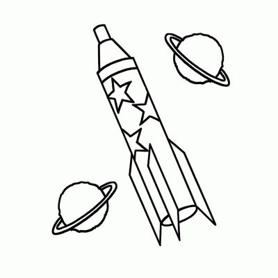 Раскраска ракета в космосе