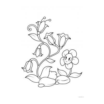  черно белые рисунки цветов для распечатки