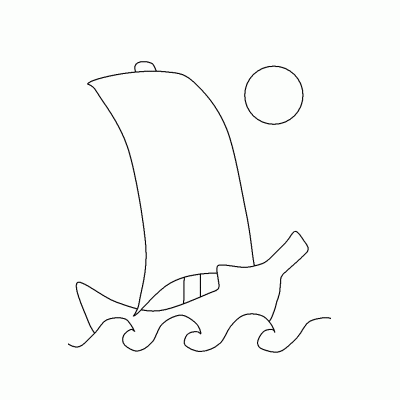  раскраска корабль в море