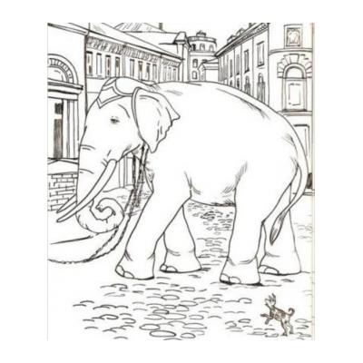 Раскраска Слон и Моська - распечатать, скачать бесплатно