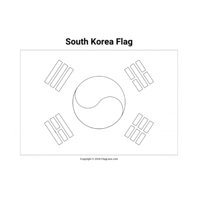 Раскраска флаг Южной Кореи - распечатать, скачать бесплатно