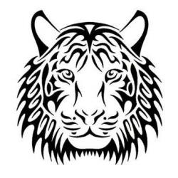  трафарет тигра для рисования скачать бесплатно