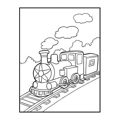  поезд с вагонами раскраска
