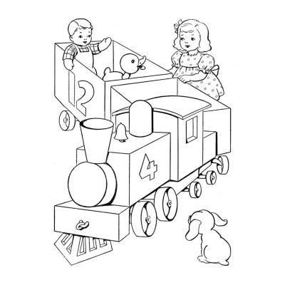  картинка раскраска поезда с вагонами для детей