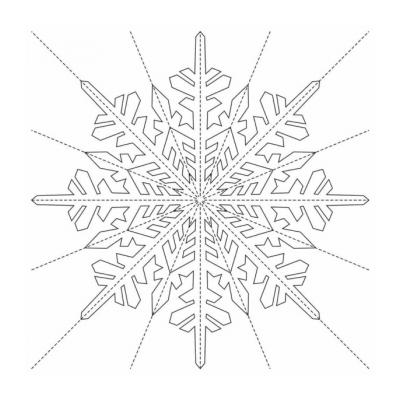 Снежинка-треугольник шаблон для вырезания
