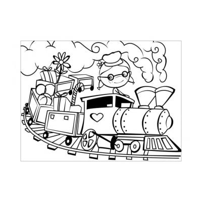  раскраска поезд с вагонами для детей