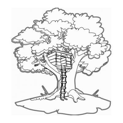 Раскраски Домик на дереве - распечатать, скачать бесплатно