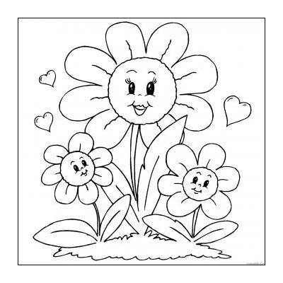  цветок рисунок для детей раскраска
