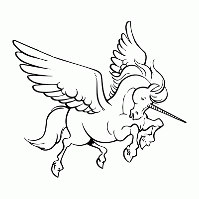 Раскраска Единорог с крыльями - распечатать, скачать бесплатно